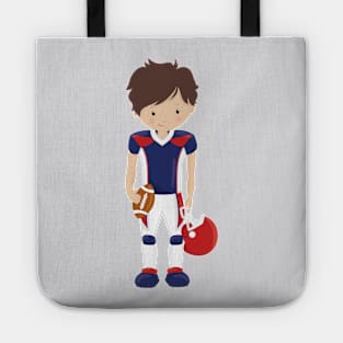 Rugby, American Football, Cute Boy, Brown Hair Tote