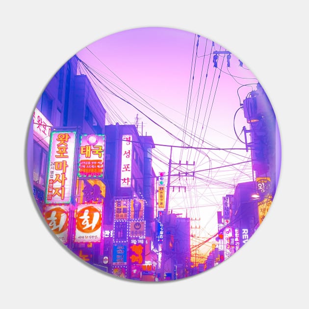 Vaporwave Seoul Pin by Caline Design