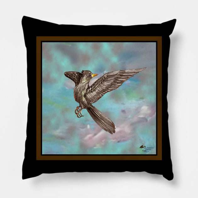 Bird in the Hand Veterinary exotic birds hands woman girl female feminine grey songbird nature lover loves avian Hummingbird Brown Blue Green Pillow by pegacorna