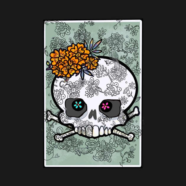 Black and white sugar skull by Nidimar