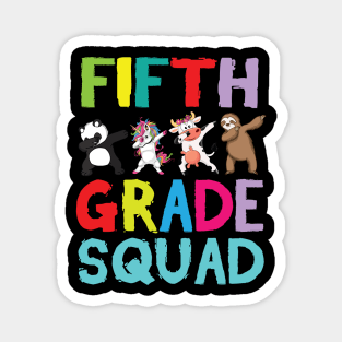 Animals Students Dabbing Back To School Fifth Grade Squad Magnet