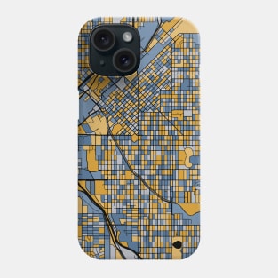 Denver Map Pattern in Blue & Gold Phone Case