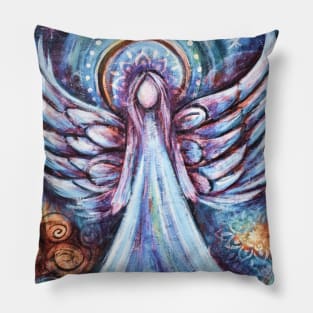 Watercolor Blue Angel Pillow