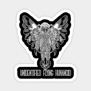 Unidentified Flying Humanoid Mothman Phantom Retro Scary Bird Man Owlman Magnet