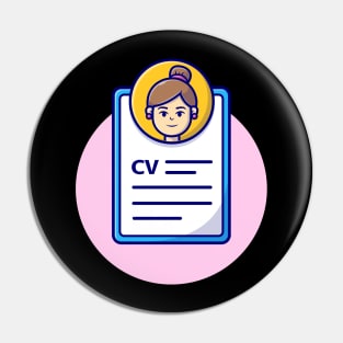 Curriculum Vitae Cartoon Vector Icon Illustration (2) Pin