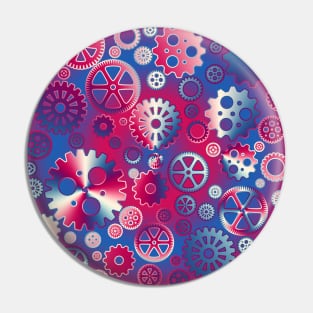 Colorful metallic gears Pin