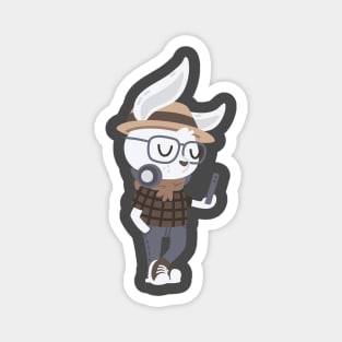 Hipster Bunny Magnet