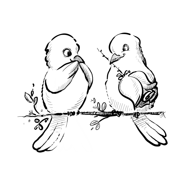 Affectionate doves by Jason's Doodles