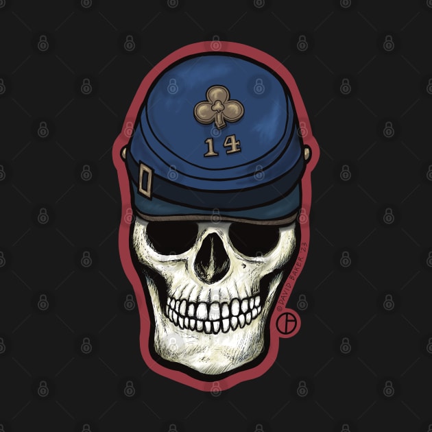 Civil War Skull by Art from the Blue Room