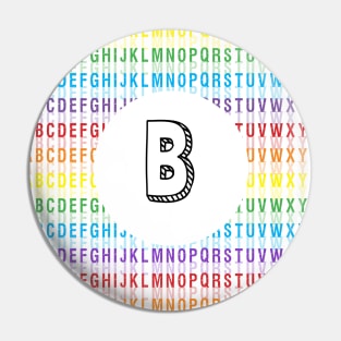 Letter B - Alphabet - Rainbow Pin