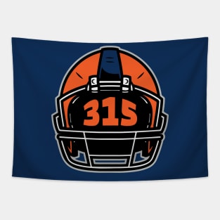 Retro Football Helmet 315 Area Code Syracuse Football Tapestry