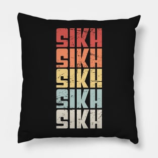 Retro 70s SIKH Text Pillow