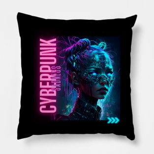 cyberpunk girl Pillow