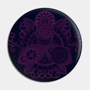 Abstract Doodle Flower Pin