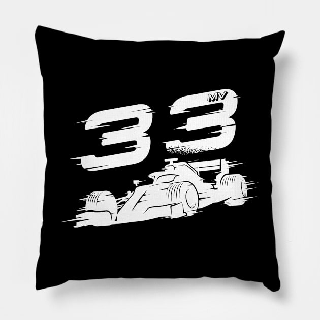 We Race On! 33 [White] Pillow by DCLawrenceUK