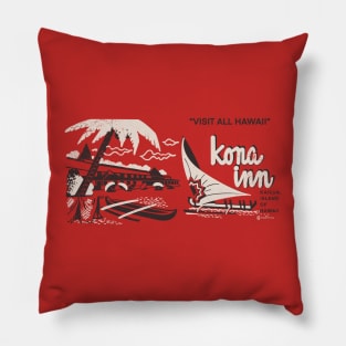 Kona Inn Retro Vintage Hawaii Tiki Resort Pillow