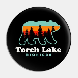 Torch Lake Beach Vacation Michigan Bear Trees Pin