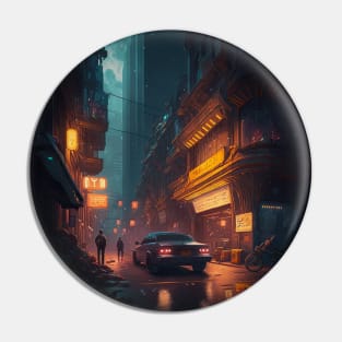 Cyberpunk city Pin