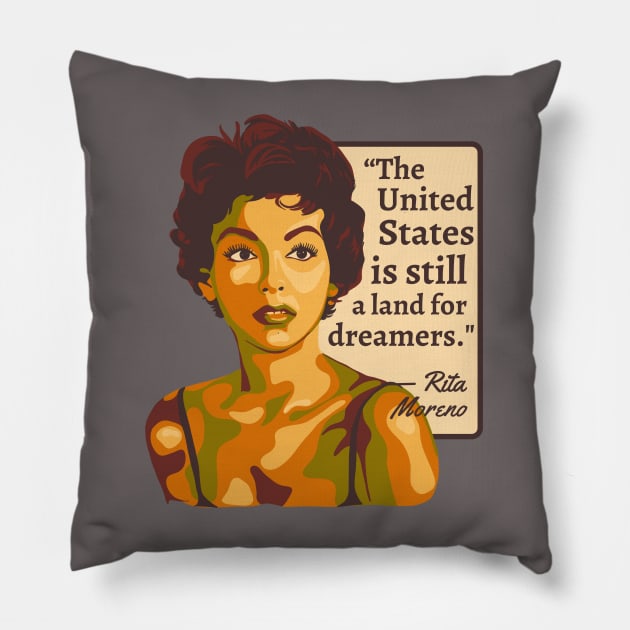 Rita Moreno Portrait and Quote Pillow by Slightly Unhinged