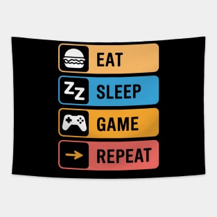 Eat Sleep Game Repeat Tapestry
