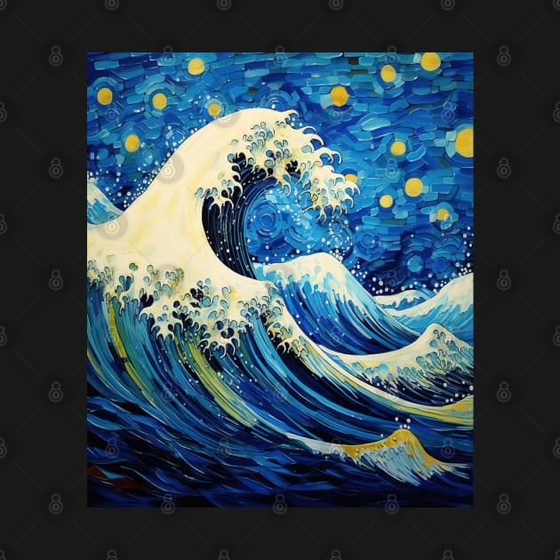 Starry Night Van Gogh Famous Painting Kanagawa Great Wave by EVCO Smo