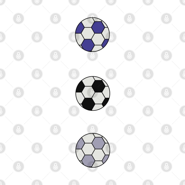 Drawing of three soccer balls in different colors by DiegoCarvalho