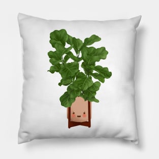 Cute Plant Illustration, Fiddle leaf Fig Illustration Pillow