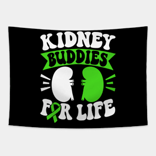 Organ Donor Green Ribbon, Kidney Buddies For Life Tapestry