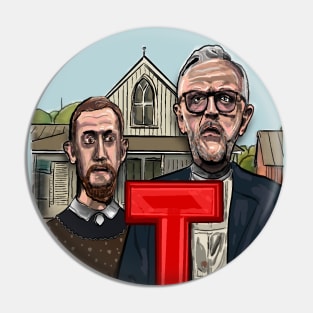 Taskmaster painting - American Gothic stlye Pin