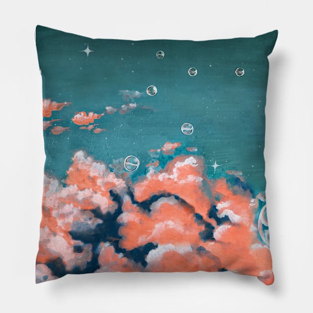 Sky Bubbles Pillow by JJLosh