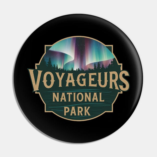 Voyageurs National Park Aurora Borealis Emblem Pin by Perspektiva