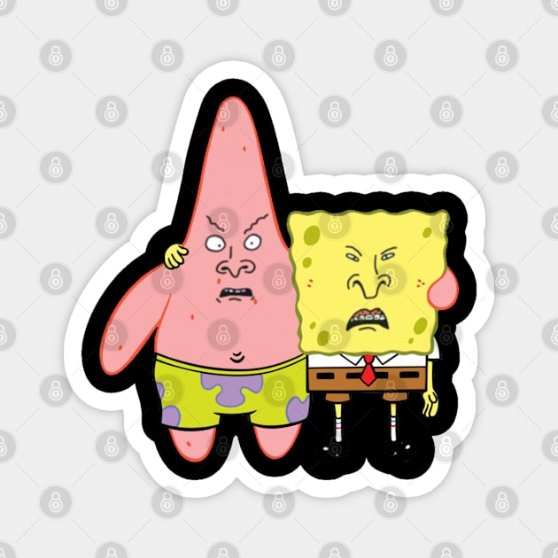 Beavis Butthead x Sponge Bob Parody Magnet by MrWatanabe