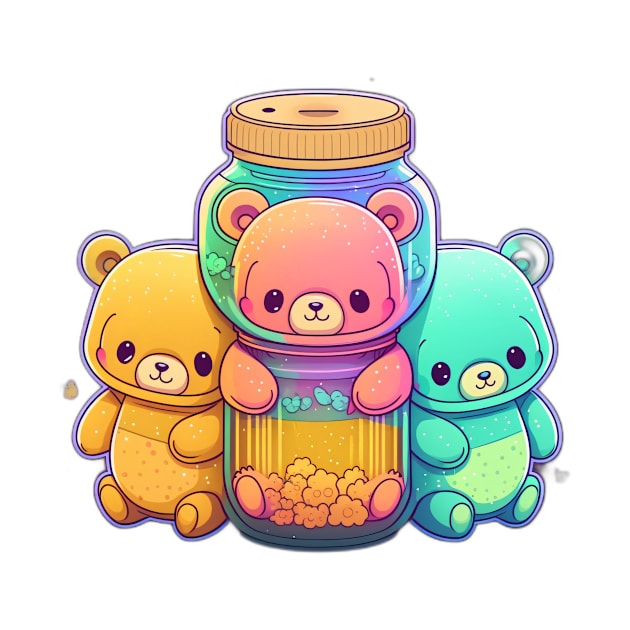 Three Colourful Bears by Remix Rick