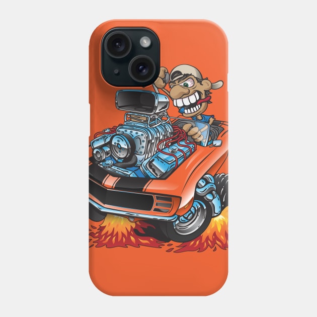 Classic '69 Muscle Car Cartoon Phone Case by hobrath