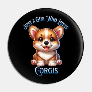 Adorable Corgi Lover Art - For Her Royal Cuteness Pin