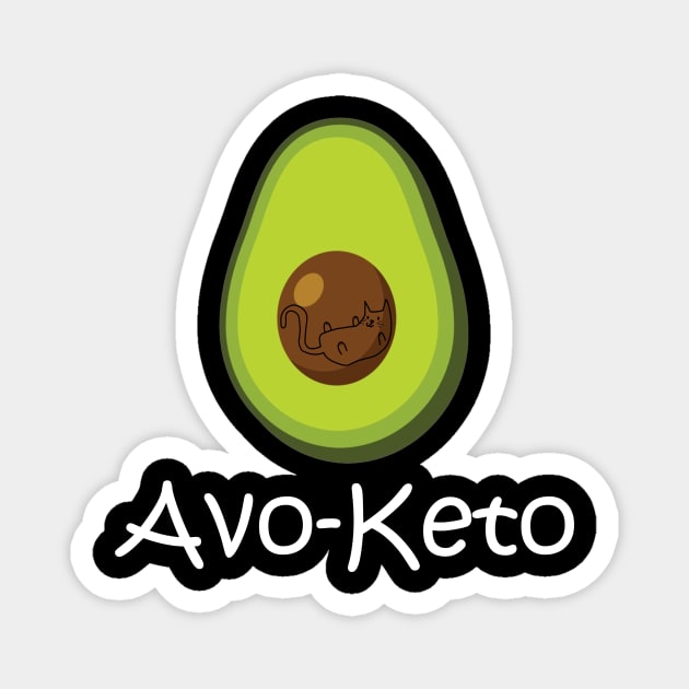 Avo Keto Cat Avocado Magnet by Rochelle Lee Elliott