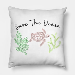 save the ocean Pillow