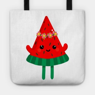 Cute watermelon with flower hat Tote