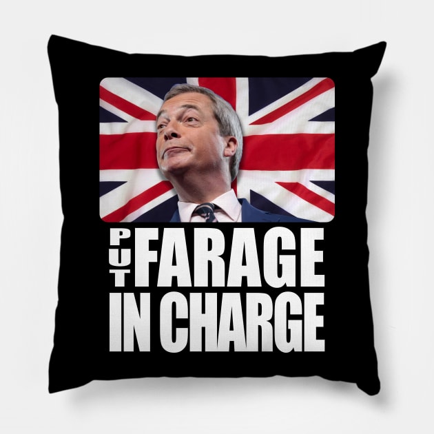 Put Farage In Charge Brexit Pillow by CultTees