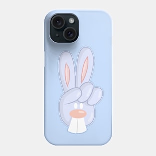 Victory Peace Rabbit Blue & Pink Phone Case