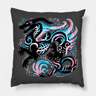 Transgender Flag Dragon Pillow