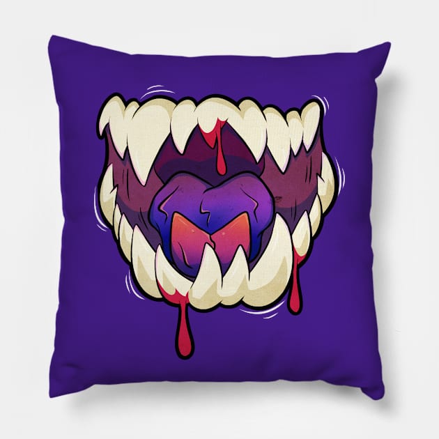 Drippy Chompers Pillow by therealfirestarter