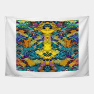 Interlocking ghosts yellow Tapestry