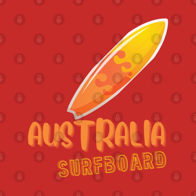 Australia surf board by TeeText