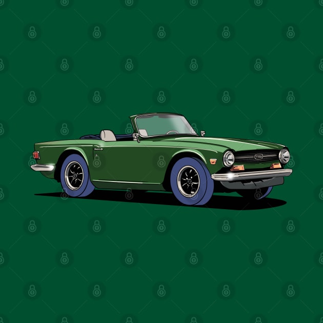 Triumph TR6 Car in green by Webazoot