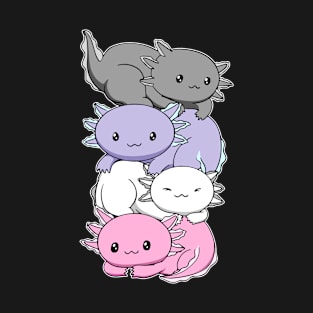 Cupiosexual Flag Axolotl Pile Kawaii Cupiosexual Pride LGBTQ Gift T-Shirt