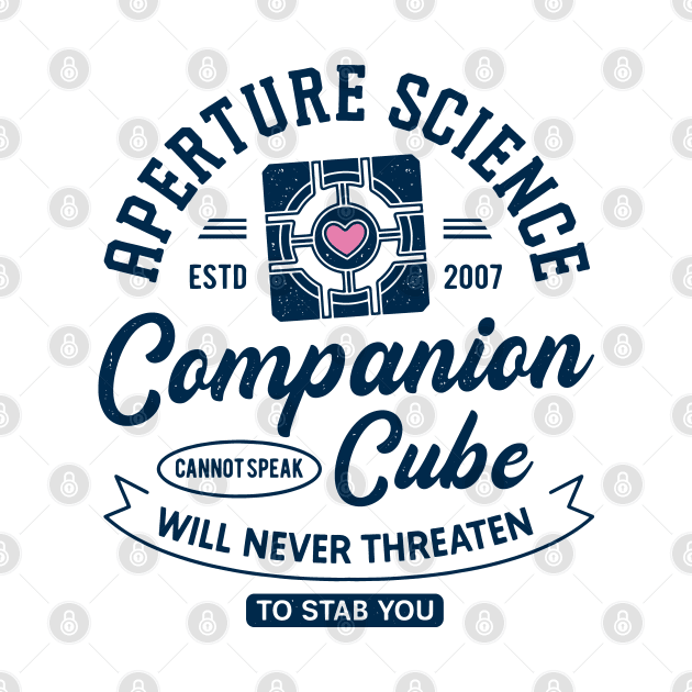 Companion Cube Grunge Crest by Lagelantee