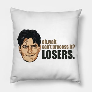 Charlie Sheen Oh Wait Can't Process It Pillow