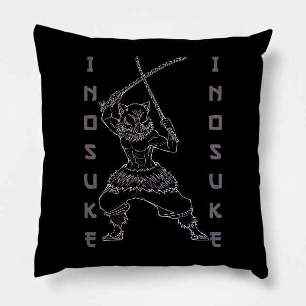 hashibira inosuke - kimetsu no yaiba Pillow by emhaz