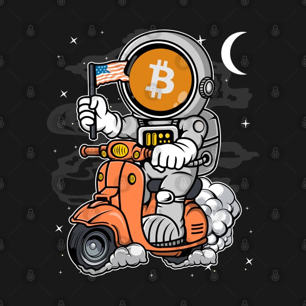 Astronaut Scooter Bitcoin BTC Coin To The Moon Crypto Token Cryptocurrency Blockchain Wallet Birthday Gift For Men Women Kids by Thingking About